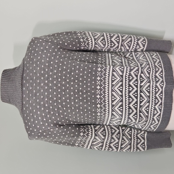 Gap Open Cardigan Embroidered Look Gray and White Cabincore Size XS Petite - Picture 6 of 6